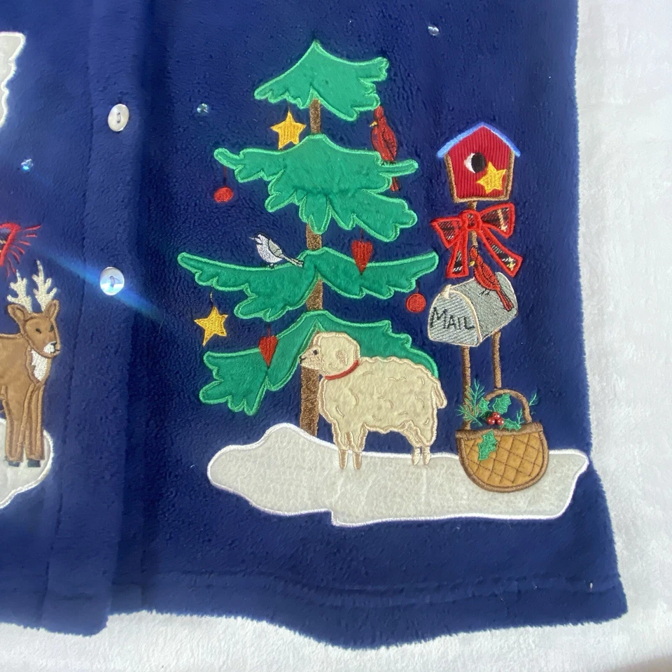 Quacker Factory Christmas Jacket Small Sweater Cardigan Embroidery Angel Button - Image 4 of 4