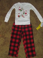 Boys Carter's NWT 2 pc Christmas Santa shirt and fleece pajama pants size 4