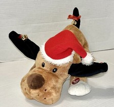 Rare Dan Dee Christmas Animated Plush Hound Dog Jingle Bells Floppy Ears Gift