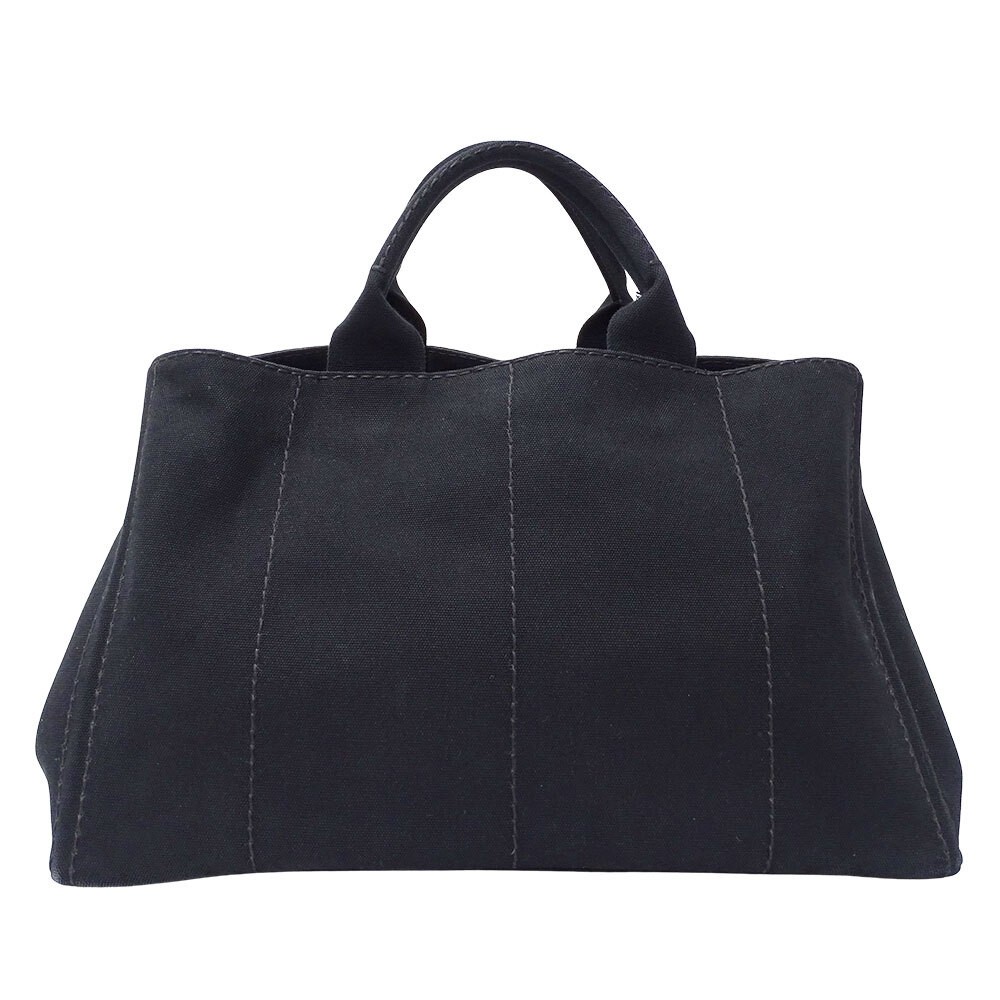 PRADA Bag Women s Brand Tote Bag Shoulder Bag 2way Canvas Canapa L Black Large C thumbnail 2
