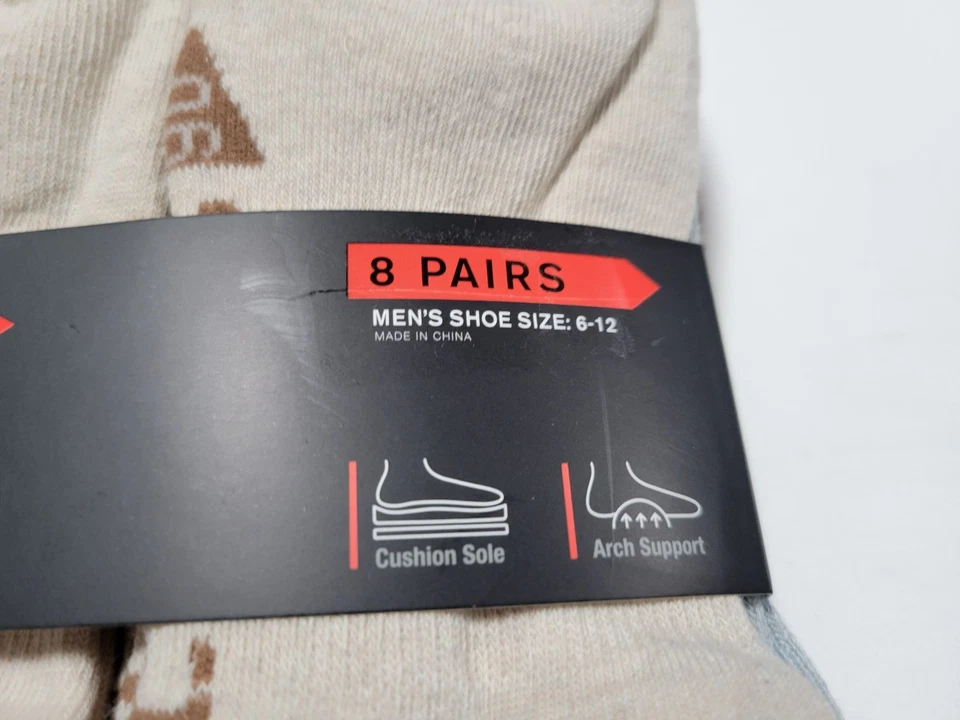 Calcetines Dockers Go acolchados cortes bajos soporte de arco puño acanalado 8 pares talla 6-12 Foto 4 de 4