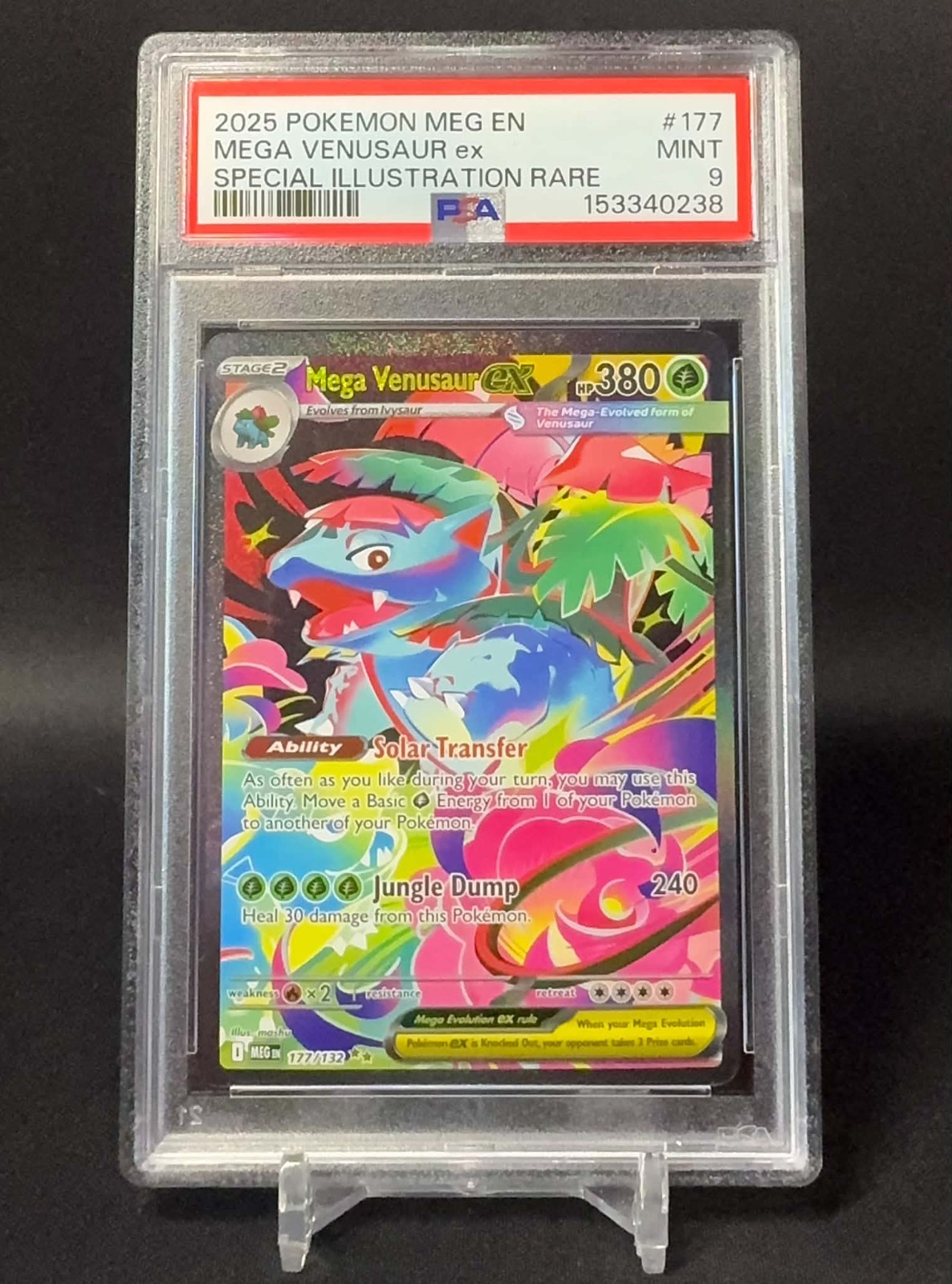 🌈 Pokemon TCG Mega Venusaur ex Mega Evolution SIR Holo 177/132 EN PSA 9 - MINT