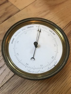 Antique Brass Aneroid Barometer 4 3/4"