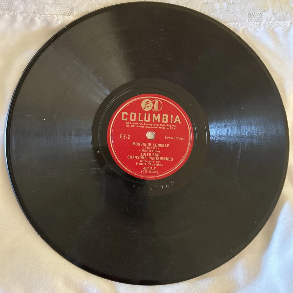 EDITH PIAF-Les Amants De Paris /Monsieur Lenoble-COLUMBIA 4012-F VG+ 78 10" Foto 3 de 4