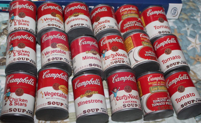 Vtg Preten Food Campbells Soup Lot 18 pcs Chicken Vegetable Tomato Noodle  YS9-=