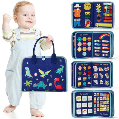 Montessori Busy Board for Toddlers 1-3, Educational Learning Toy for Boys & Girl