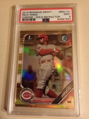 2019 Bowman Chrome Draft Rece Hinds #21/50 GOLD REFRACTOR #BDC-131 Graded PSA 9