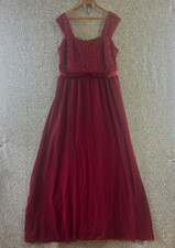 Ever Pretty Dress Womens 18 Red Burgundy Maxi A Line Formal Chiffon Evening Gown