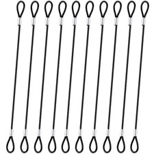 10Pcs Safety Cable Lock, Vinyl Coated Stainless Steel 2mm Cable with Loops 12...