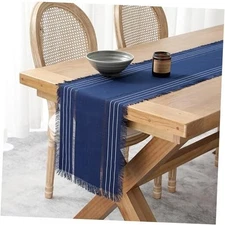 Chassic Farmhouse Style Table Runners, Rustic Boho 90 14 X 90 Inch Navy Blue