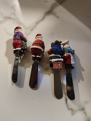 Christopher Radko Santa Christmas Pate / Butter / Cheese Spreaders 4 Pc Set - Picture 12 of 12