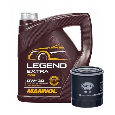 Servicekit SCT SM 106 Ölfilter, MANNOL Legend Extra 0W-30 Motoröl, 4 Liter
