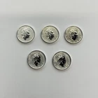 (LOT OF 5) 2020-2021 Britannia Fractional 1/10oz .999 Silver Rounds 1/2oz TOTAL
