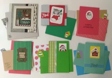 Lot of 6 Finished Cross Stitch Cards Christmas Holidays completed mail ready