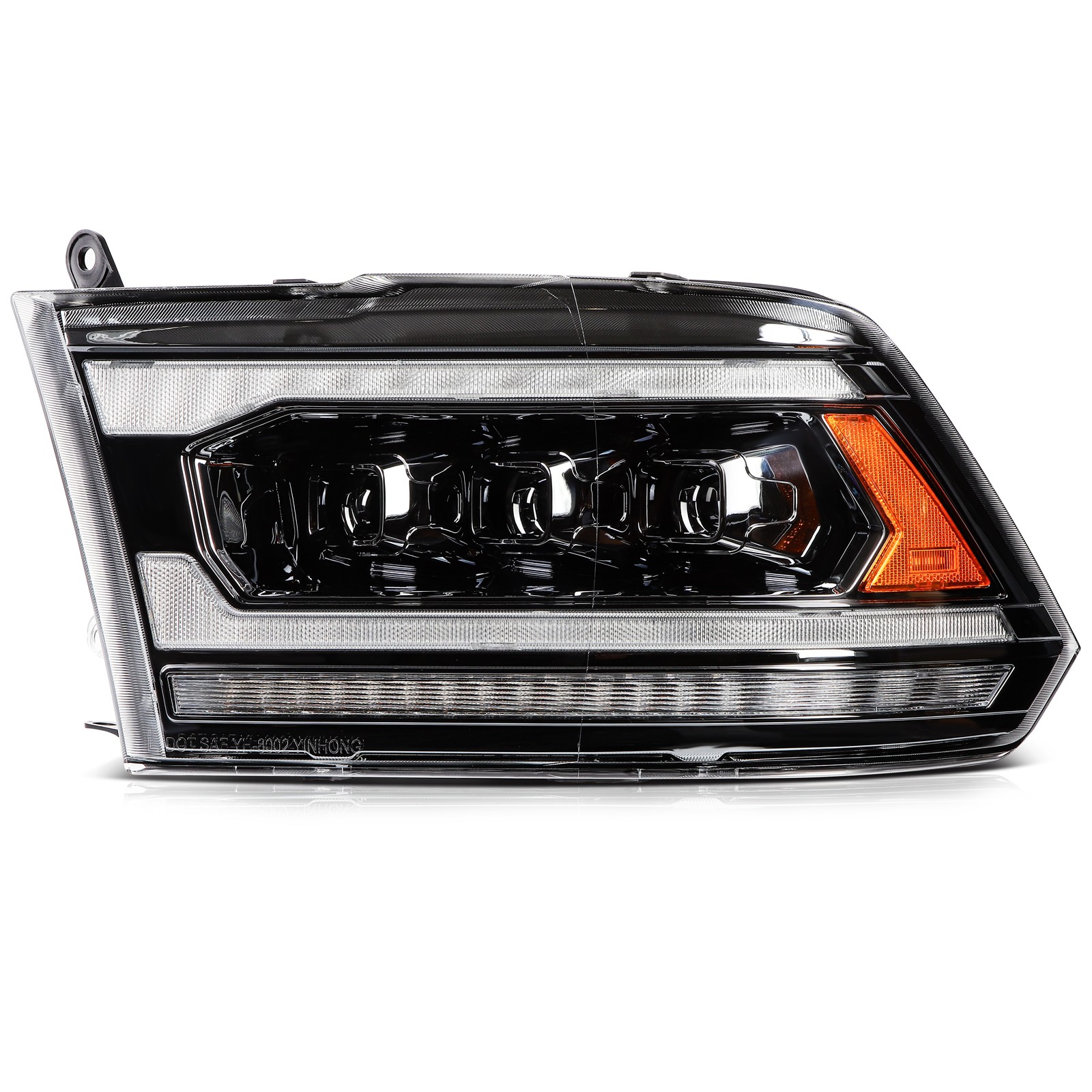 For Dodge Ram 1500 2500 3500 2009-2018 LED DRL Headlamp Headlights Assembly Pair