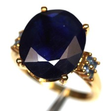 Fast Shipping 925 Silver 12 x 15 mm. Blue Sapphire 10.9 ct Ring Size 6.75