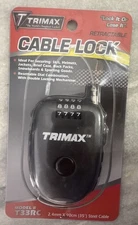 TRIMAX Retractable Cable Combination Lock T33RC