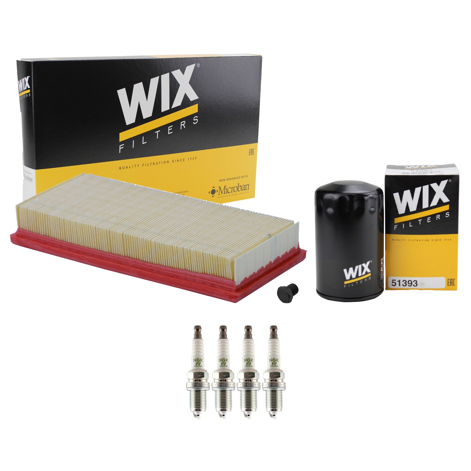 Wix Engine Air Oil Filters  NGK 4 Spark Plugs Kit for Audi 4000 1.7L L4 SOHC A