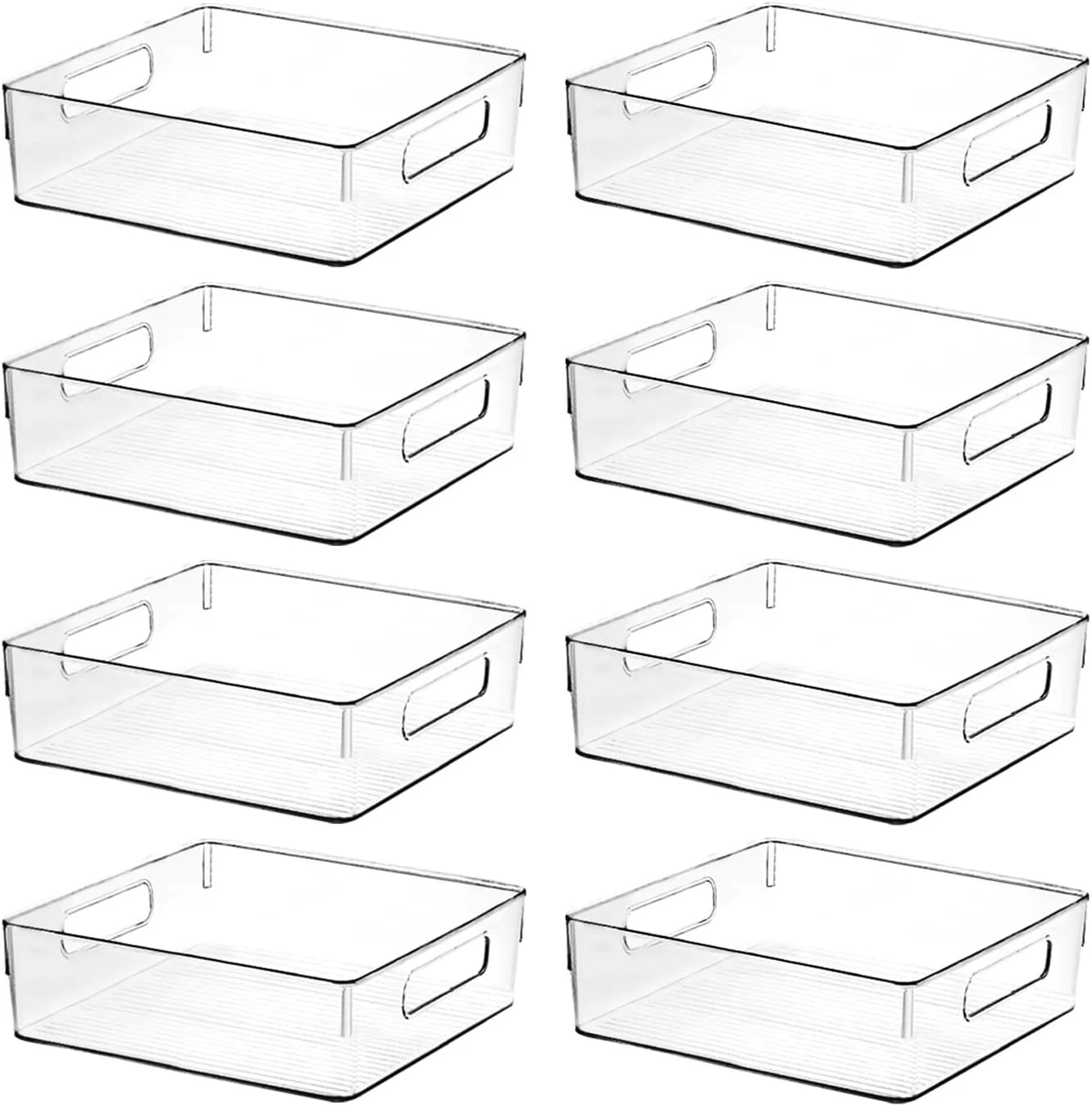 Clear Plastic Storage Bins Home Bathroom Laundry Room Freezer Refrigerator