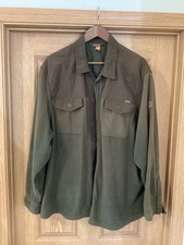 Eddie Bauer Shirt Men Size 3 XL Brown Long Sleeves Button Up Collard Neck