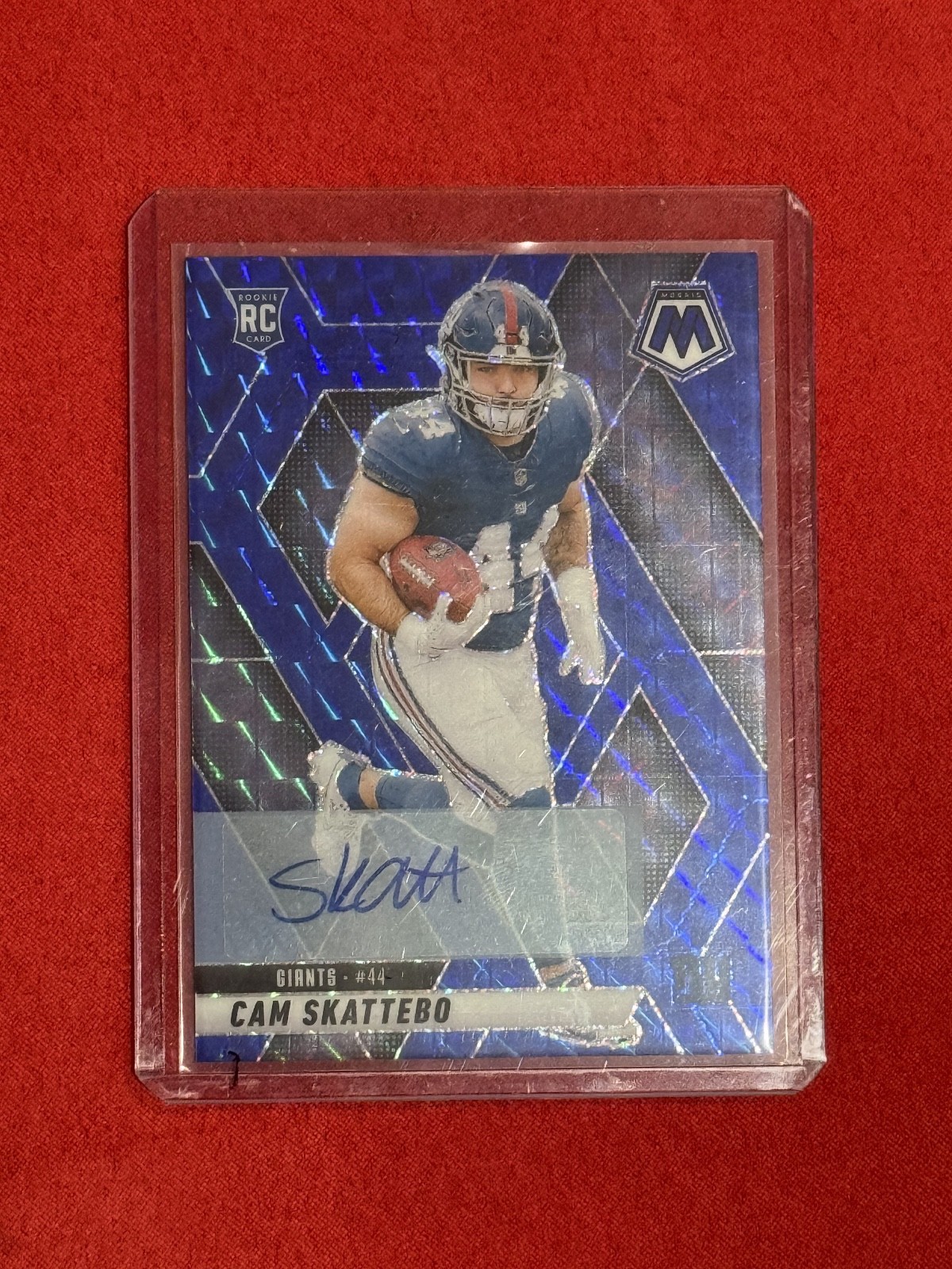 Cam Skattebo 2025 Mosaic Football Blue Prizm Rookie Auto /99 #305 GIANTS RC