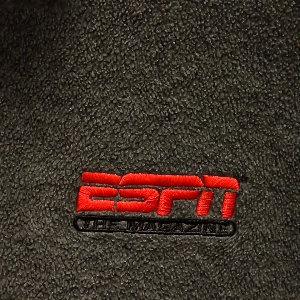 ESPN Magazine Para hombres XL 1/4 Cremallera Polar Pullover Gris Sudadera Logo Chaqueta Foto 2 de 4