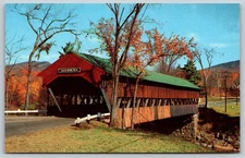 Jackson Covered Bridge New Hampshire White Mountain Scenic Postcard AA83