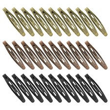 30 Pcs Oval Metal Snap Hair Clips Simple Solid Color Hair Pins Small Flat Hai...