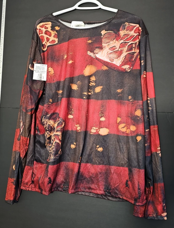 Pesadilla en Elm Street Freddy Krueger Hombres Disfraz Disfraz Disfraz Disfraz Conjunto, M, Nuevo con Etiquetas Foto 3 de 4