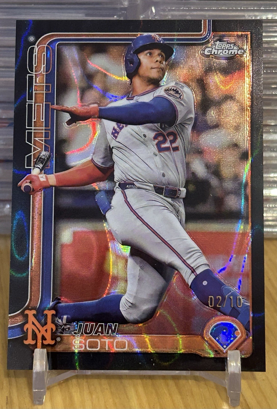 2025 Topps Chrome Juan Soto Black Lava Refractor /10 #200 New York Mets