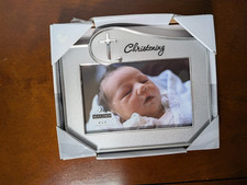Malden Christening Photo Frame 4x6 Silver Cross Picture Holder Baby Gift NEW