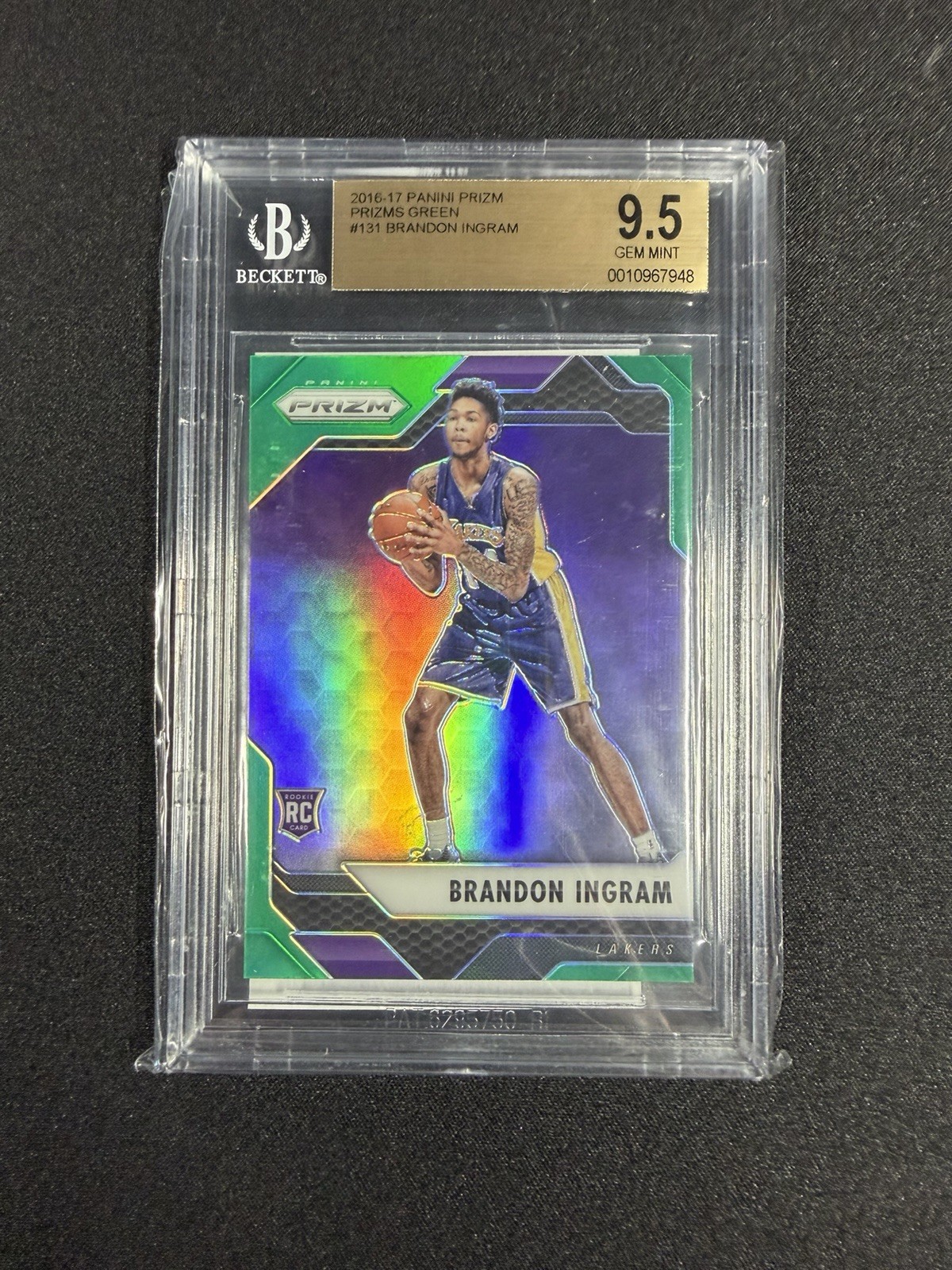 2016-17 Panini Prizm Brandon Ingram Green Prizm #131 BGS 9.5 (RC)