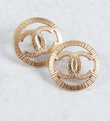 Chanel Vintage Buttons Lightweight Metal 20mm 2pc