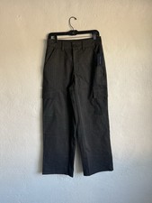 Tommy Hilfiger Women's Solid Modern Wide-Leg Cargo Pants Size 2 Gray Striped