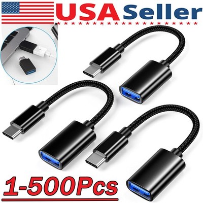 USB-C Type C Male to USB 3.0 Type A Female OTG Adapter Converter Cable Cord Lot