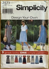 Simplicity Design Your Own Pattern 7577 Dress 9 Looks Misses Size 14-18 Uncut FF