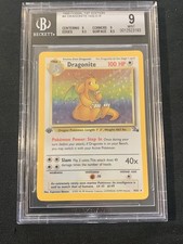 Pokemon Fossil 1a Edizione 1999 Pokemon Fossil Dragonite Holo 1a Edizione BGS 9 (3193