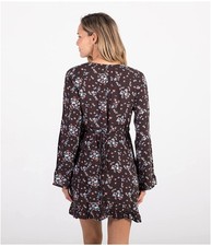 Hurley Womens Long Sleeve Wrap Dress