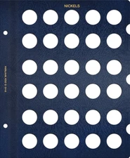 Whitman Album Blank Page For US Nickel Coin Collection 30 Ports New No Dates