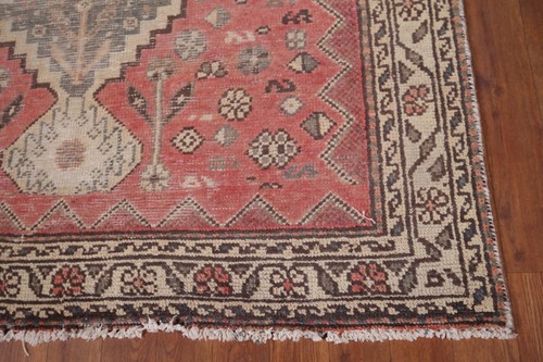 Pink Traditional Rug 4x7 Hand-knotted Wool Geometric Vintage Ideal for Any Room - Picture 5 of 18
