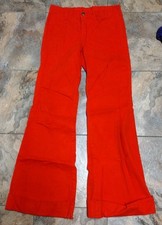 Vintage 1970s Red Wide Leg Women's Pants Size 6L Talon Zipper