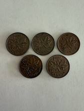 Canada 1 Cent Coins 1960, (2) 1965, 1973, 1974