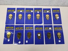 Lote de 12 placas de identificación adhesivas de calavera de icono automático emblema de automóvil con actitud