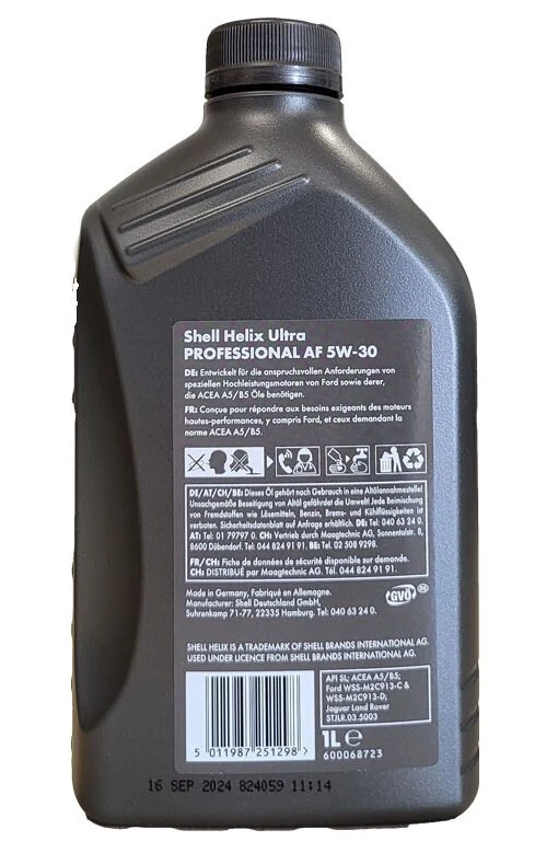 Shell Helix Ultra Professional  AF 5W 30 4x1 Liter  Motoröl Ford A5/B5 WSS-913-D - Bild 2 von 3