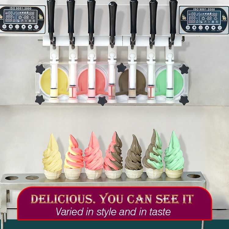 Commercial Floor Style 7 flavors soft serve ice cream machine,ice cream maker