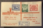 Australia #200-202 FDC with registered stamp open at left
