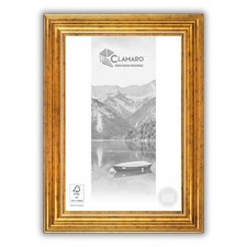 Bilderrahmen Antik Massivholz 'GENUA' Barock Vintage Shabby| Gold | CLAMARO