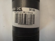 B K 507-040 PVC S80 NIPPLE 1-1/2" X 4"