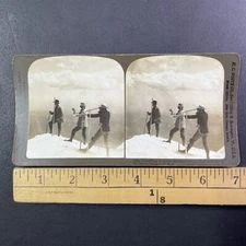 USGS Surveyors Summit Mt. Hood Oregon Stereoview Antique c1904 Y11511