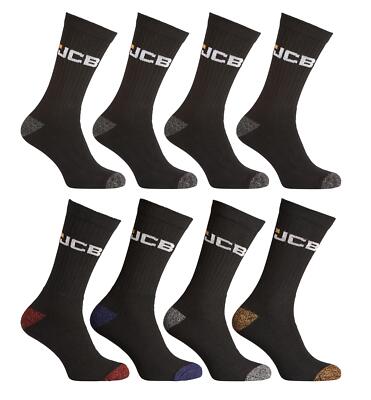 JCB Arbeitsstiefelsocken Herren Multipack Outdoor verstärkte strapazierfähige Socken (8 PAAR)